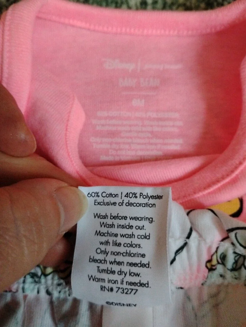 Disney Pink Dumbo Baby Bodysuit & Printed Diaper Cover/ Short Set